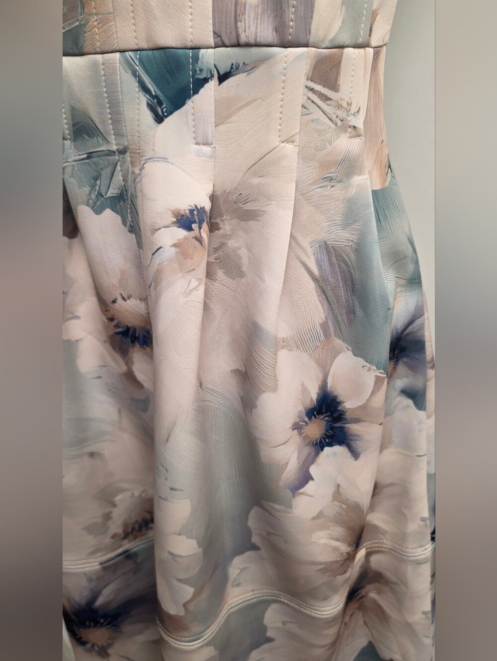NWOT Donna Karan New York Watercolor Floral Fit & Flare Midi Dress Pockets - Picture 4 of 10